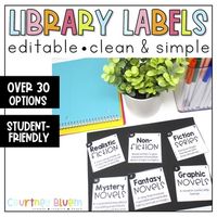 Editable Library Labels to keep your classroom library neat and organized! These clean and simplistic library labels are practical and functional for any classroom library. They include student-friendly definitions of each genre to help students quickly identify which category of books they are look...