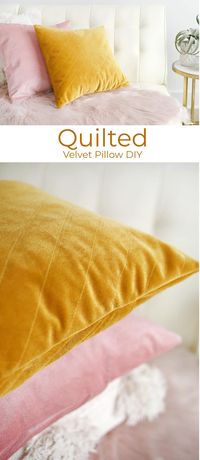 Quilted velvet pillow DIY