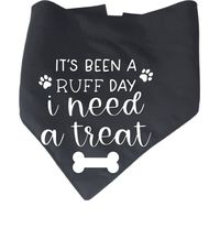 I need a treat over the collar style Doggie bandana perfect for every occasion. *Made with 100% light Cotton, soft and comfortable for your pet neck. *Choose from multiple colors. 100% Cotton. Range from S-XL 2" wide opening for collars. Slip on or over collar. Double sided. This is over the collar Bandana and not a tie on. *Sizes* Small 10 inches wide Medium 12 inches wide Large 14 inches wide Extra Large 17 inches wide Machine wash on cold with same color clothing and tumble dry.