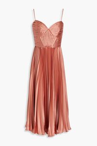 Shop on-sale THEIA Allison pleated satin midi dress. Browse the best deals from THEIA and luxury fashion at The Outnet.