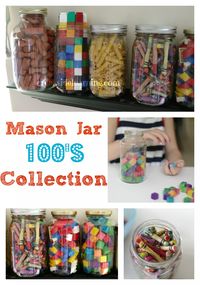 Counting to 100 - mason jar activity