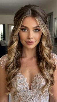 🎨 Want to turn heads? Simplify your daily routine with this Tousled Waves for Wedding Hairstyles Half Up Half Down Medium Length wedding hairstyles half up half down medium length with bangs. Master the art of styling. Easy to maintain and style at home. Click for a step-by-step guide! #HairGoals #BeautyTrends #FreshLook #TousledWavesforWeddingHairstylesHalfUpHalfDownMediumLengthweddinghairstyleshalfuphalfdownmediumlengthwithbangs