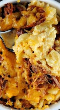 Pulled Pork Mac and Cheese (Gee in terms of "comfort" food, does it get any better than this? YUM