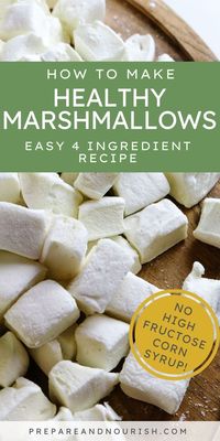 These easy homemade healthy marshmallows have no corn syrup and are made with just 3 simple ingredients. Sweetened with honey and thickened with protein-rich gelatin, this homemade marshmallow recipe offers the same nostalgic texture as store-bought marshmallows but with a wholesome and nourishing twist. You'll love these irresistibly soft and fluffy pillows of sweetness - perfect to top your hot cocoa or roast over a cozy fire.