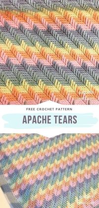 Apache Tears Blanket Free Crochet Pattern Who has already tried apache tears? This stitch is certainly among our favorites! #CrochetApacheTears #crochetBlanket #FreeCrochetPattern