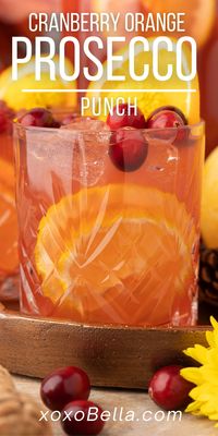 Cranberry orange prosecco punch is a fun Fall or Thanksgiving cocktail. The orange and cranberry flavours make it festive and fruity, while the prosecco gives it a wonderful amount of fizz. Thanksgiving punch is a great festive drink to serve to guests or you could simply make a pitcher to enjoy over the Thanksgiving period. Cranberry orange prosecco punch is perfect as a fall or Thanksgiving cocktail. The holiday punch is a festive drink which looks pretty and tastes delicious.