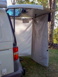 Instant shower & privacy annex on tailgate for VW's