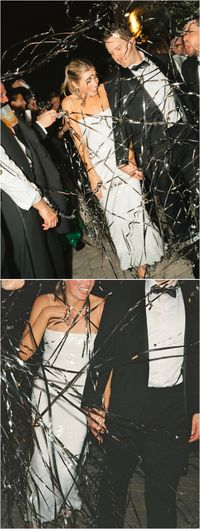 Over the look of sparklers? Me too! May I suggest going for a metallic streamer exit instead?? They are the MOST FUN way to end your night! You'll get tangled up with your lover and be sent off surrounded by your favorite people, minus the potential for a fire! Win! Win!