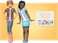 Miss Lovley Top by colorfullumbobs via tumblr | Kids Fashion - Girls  |  BGC  | Sims 4 | TS4 | Maxis Match | MM | CC | Pin by sueladysims