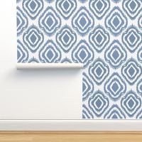 Ikat Blue and White - Tweed Texture custom wallpaper by hand_and_hart_designs for sale on Spoonflower