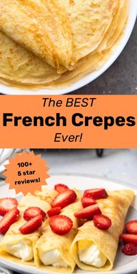 This complete guide on how to make easy, classic French crepes is incredibly popular with my readers! These soft, buttery, delicious French crepes are so versatile too. You can make sweet crepes or savory crepes with this recipe, perfect for breakfast, brunch, lunch, dinner or dessert! You can make the crepe batter by mixing it with a whisk or a blender. And I show how to perfectly cook these homemade crepes and all the different fillings you can use. An iconic and classic French recipe!