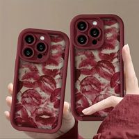 Red Lip Print Fashion Phone Case, Durable Anti-fall Full Coverage, iPhone 11, 13, 14, 15 Pro Max, 12