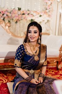 Engagement Photographers in Bangalore South Indian Bride, South Indian Saree, Bridal saree designs, Bridal jewelry inspiration