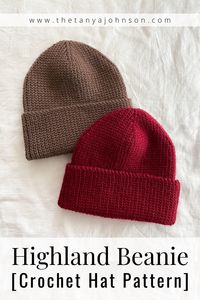 YES! It's CROCHET! The Essential Beanie crochet hat pattern is a classic ribbed, fold-over brim beanie that features mirrored short row shaping, and a sophisticated knit-like texture. It's gender neutral, so it looks great on both men and women. It's the perfect selfish crochet project and a great gift for loved ones!