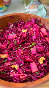 Gut Healing Hot Pink Cabbage Slaw (vegan)