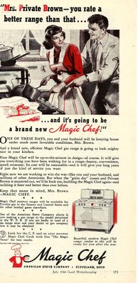 WWII era ad, Magic Chef, 1944