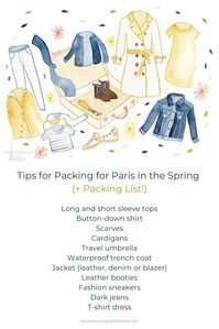 Packing for Paris in the Spring - What to wear and how to pack for a trip in the spring. Things to keep in mind when planning what to wear in Paris in the spring. The trick? Layers! The weather can change hourly during this season so packing requires even more thought! #ParisStyle #ParisTravel #ParisWardrobe #ParisOutfits #ParisGuide #ParisPacking #PackingTips