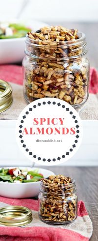 These spicy almonds make great salad toppers or package them up as a gift! Either way, you'll want this recipe from www.dineanddish.net