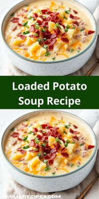 Looking for a delicious way to warm up? This Loaded Potato Soup is a satisfying blend of savory ingredients. It’s an easy soup recipe that’s sure to please everyone at the dinner table.