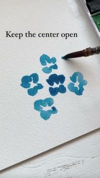 Using M and W to help visualize these easy watercolor flowers. They remind me of forget me nots!