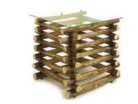 Handmade square pile-style side table of by FreeTreeStudio on Etsy | see more at https://www.etsy.com/shop/FreeTreeStudio