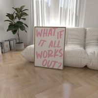 What If It All Works Out Poster is perfect for bedroom wall decor, dorm room decor,  living room wall decor, office wall decor, therapy room wall decor, meditation room wall decor, spiritual wall decor. It is the perfect piece of art to infuse your space with positivity, inspiration, and a touch of vibrant energy. 🛍️ INSTANT DOWNLOAD. ⛔ No physical product will be shipped.  🍒 Digital files will be available to download immediately after purchase is made, and can be accessed under your accounts