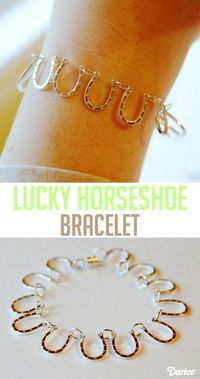 Whether you want to bring luck or bling to your life, you can do it with this lucky horseshoe bracelet. This super easy jewelry project only takes 15 mins!