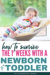 Nervous about transitioning to 2 kids? Here are 10 tips and ideas to prepare a toddler for a new baby and help your child adjust to their newborn sibling. Plus tips for surviving the first few weeks with a toddler and newborn baby.