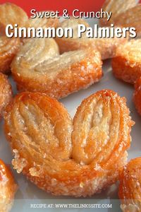 These cinnamon palmiers don’t last long at my house, they are so hard to resist! thelinkssite.com #pastry #palmiers #snacks