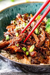 Asian Caramel Slow Cooker Pulled Pork - Carlsbad Cravings