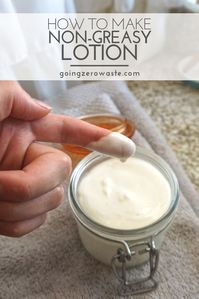 An easy DIY for making non-greasy lotion that will leave your skin feeling soft and smooth. #diybeauty #diylotion