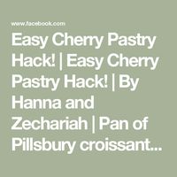 Easy Cherry Pastry Hack! | Easy Cherry Pastry Hack! | By Hanna and Zechariah | Pan of Pillsbury croissant
rolls. Crescent rolls. Just take em out peel em apart your dough here and you're
going to kind of just spread it out like this. Let's make it
into a little circle and you're just going to put that into
your muffin tin and spread up the sides. Super easy. Just
kind of connecting those corners. Get more of a circular
piece there and then just pinch it in along the sides. And you will need two packs of
two rolls of the crescent dough to fill a whole muffin tin
there we go we're all filled next we're coming in with a jar
of cherry pie filling oh yeah I get a little doll up in there
my issue is I always overfill I forget they gotta leave room to
rise so let's get a little bit of that out so