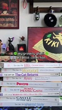 my growing ghibli art book collection ⋆✴︎˚｡⋆ ib: @honey__drops #studioghibli #ghibli #ghiblimovies #ghibliart #ghiblifan #artbook #animemerch #collection