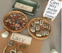 I LOVE this idea for my kiddos. They love rocks and my kids would gravitate towards this lesson in class. What great idea for preschool or kindergarten students learning letter recognition and writing skills