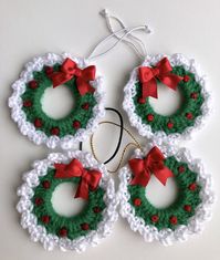 Mini Xmas wreaths in crochet | Bubanana