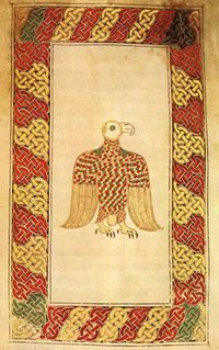 Page with Eagle, Gospel Book of Durrow. Gospel of Mark. (Not the lion traditionally used.)