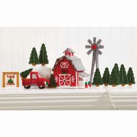 Expand your plastic canvas Christmas village with a charming 12-piece tree farm set! Kit includes 7-mesh plastic canvas, acrylic yarn, chenille stems,and needle. Up to 8" (20.3cm). Imported.