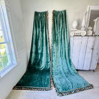 Hello and welcome to the Textile Trunk! Please follow us on Instagram, we are @textiletrunk ~  BE ....STILLMy HEART!~ This pair of vintage silk velvet curtains are breathtaking. ( I have matching pieces of this set, please search my store for " teal velvet" to view)  They are American and date from around the 1930's ~ The sheen on this velvet it out of this world! These are ready to hang ( please see condition below) and they are STUNNING ~ the tone is teal in most lights, but also my colleague