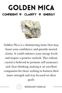 Unveil the radiant energy of Golden Mica! This shimmering crystal is known for its uplifting and empowering properties. Golden Mica is said to enhance clarity, boost confidence, and promote personal growth. It may help you release negative energy, foster a sense of optimism, and inspire creativity. Perfect for meditation and manifestation, Golden Mica could be your ultimate companion for achieving a bright and prosperous life. Embrace the illuminating power of Golden Mica today! 🌟🔮  #GoldenMica #CrystalHealing #Clarity #Confidence #HealingCrystals #PersonalGrowth #Optimism #Meditation #Creativity #Manifestation