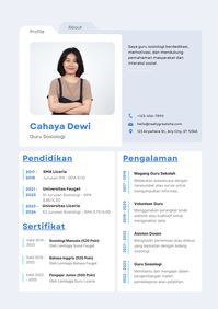 Biru Abu-abu Modern CV Guru Sosiologi Resume - Templates by Canva