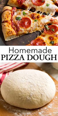 Homemade Pizza Dough Recipe - so easy, great texture, love the flavor and lots of helpful tips included! My go-to recipe! #pizzadough #pizza #bread #dinner #recipe