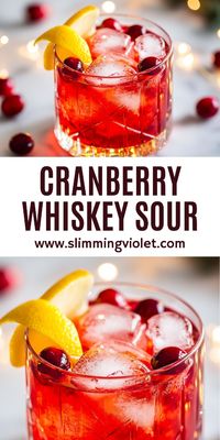 Searching for a twist on your favorite whiskey sour? This cranberry version adds just the right amount of sweetness and tartness. Save this pin for a drink that’s perfect for whiskey lovers!