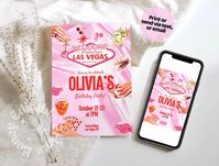 Las Vegas Birthday Template Trendy Retro Las Vegas - Etsy