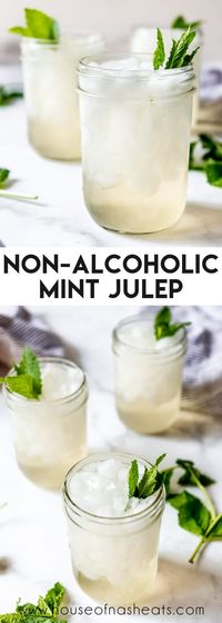 Serve up a Non-Alcoholic Mint Julep to celebrate Derby Day with the whole family! This easy, sweet drink is minty, refreshing, and a fun way to start a new tradition! #nonalcoholic #mintjulep #kentucky #derby #beverage #drink #easy #mint #best