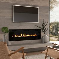 Add the 60 inch In-Wall Recessed and Wall Mounted Electric Fireplace to modernize your home, making it warm, contemporary and elegant. Overall Size: 60"x18.11"x3.86"(LxHxW) In-wall Recessed Size: 54.75"-59.2" x 3.15"-3.54" x 16.93"-17.7" (LxHxW) 5 FLAME DIMMER: 5 settings(L1-L2-L3-L4-L5) flame dimmers from L1-L5, while L5 is the brightest setting. 8 TIMER SETTING: Press the time setting button until reach desired setting(1h,2h,3h,4h,5h,6h,7h,8h). 5 FLAME SPEED: Control the flame speed with 5 set