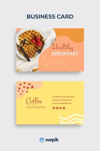 This warm coffee shop business card template resonates well with your friendly, easy-going audience. Sign up on Wepik to customize and download it now!