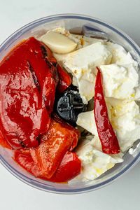 Tirokafteri is a Greek spicy feta dip with creamy feta cheese, roasted red peppers and chilli. Made in 5 minutes, it will transport you to Greece!