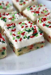 Christmas Sugar Cookie Bars - Love to be in the Kitchen