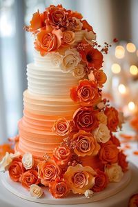 Get inspired with burnt orange wedding decorations and color palette ideas. From beautiful cakes to unique decor touches, find everything you need to plan your perfect themed wedding.  ... less