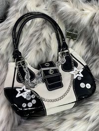 Beige Casual Collar  PU Leather Colorblock,Geometric,Plaid,All Over Print Square Bag Embellished   Women Bags